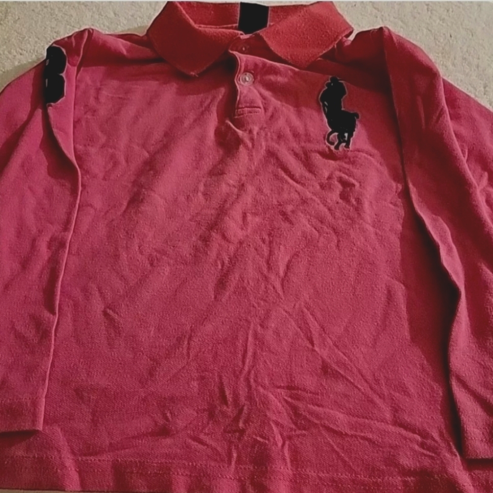 Polo Ralph Lauren Big LogoChildren's Shirt Long Sleeve Size 13Pink